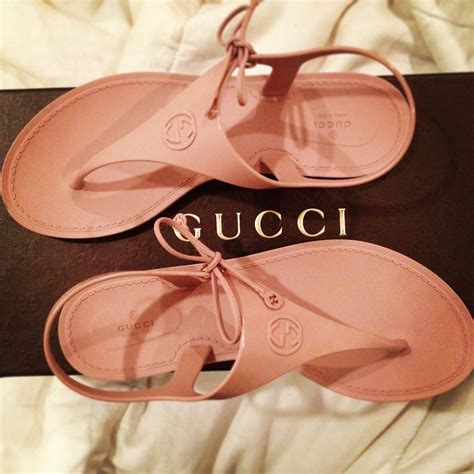 gucci flat sandals women's|gucci jelly thong sandals.